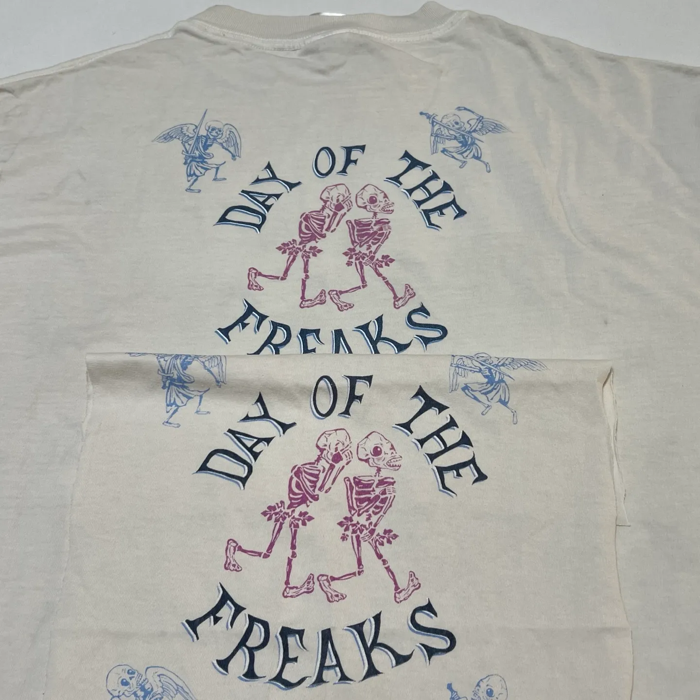 Printing proofing SAINT Mxxxxxx SS TEE/DAY OF THE FREAKS/WHT Monster Day/Monster Illustration Short Sleeve Off-white S-XL Same as the original version OE yarn cylinder without side seam fabric Top printing technology Zero difference restoration ZP Complete copy matching Main mark/wash mark/cherub mark complete